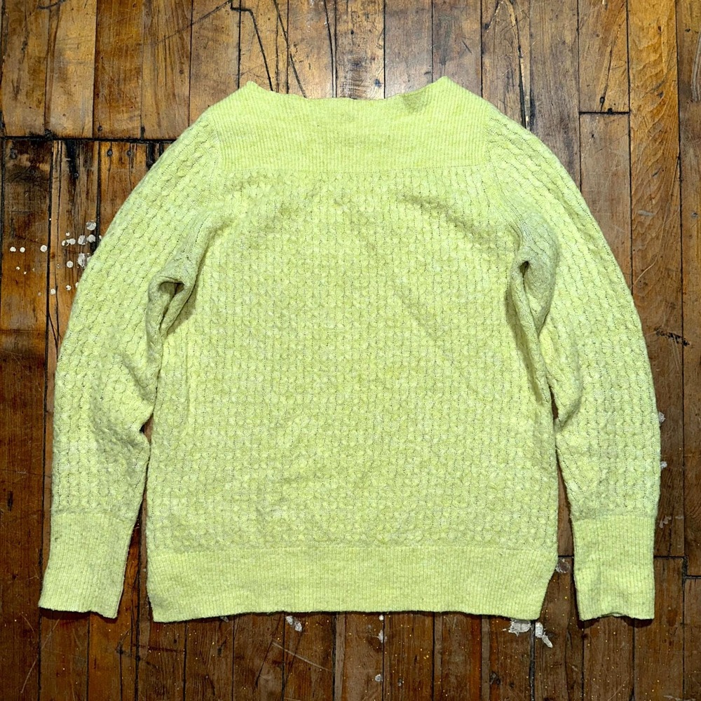 Loft Sweater Women's‎ Small Pale Yellow Knit Long Sleeve Crew Neck Pullover